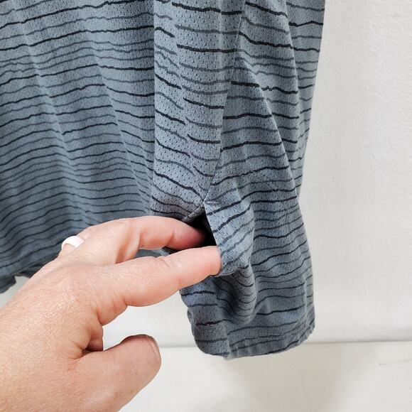 Nike Running Shirt Tee Mens XL Dri Fit Cool Tailwind Striped Short Sleeve Grey - Picture 6 of 10